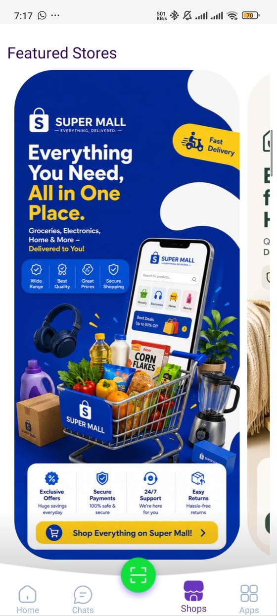 Super Mall storefront in the SuperApp Shops tab