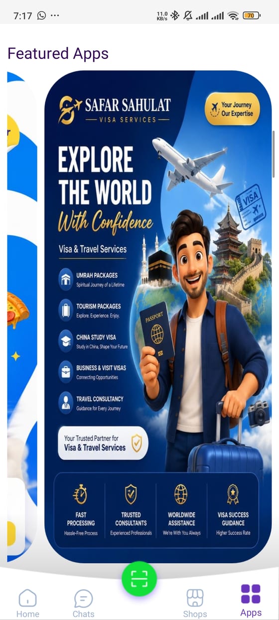 Safar Sahulat visa and travel services in the SuperApp Apps tab